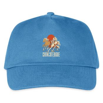Drei Hengste vor der Sonne Chincoteague - Kinder Basecap - Pfauenblau - Vorne