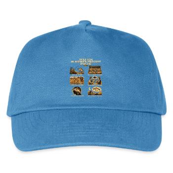 Was ich in meiner Freizeit mache - Kinder Basecap - Pfauenblau - Vorne
