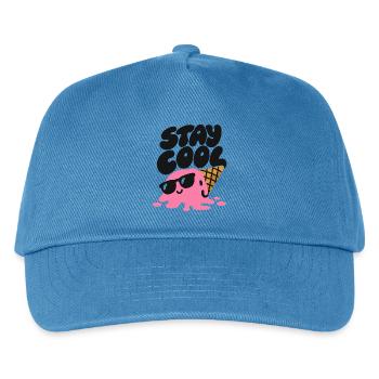 Stay Cool – Eiscreme mit Sonnenbrille - Kinder Basecap - Pfauenblau - Vorne