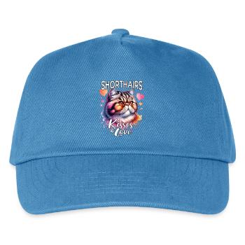 Exotische Kurzhaarkatze Liebe - Kinder Basecap - Pfauenblau - Vorne