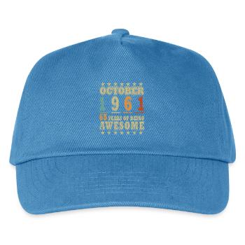 Oldtimer Oktober 1961 Geburtstag Geschenk - Kinder Basecap - Pfauenblau - Vorne