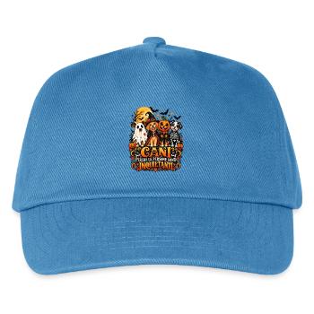Cani perché le persone sono inquietanti Halloween - Kinder Basecap - Pfauenblau - Vorne