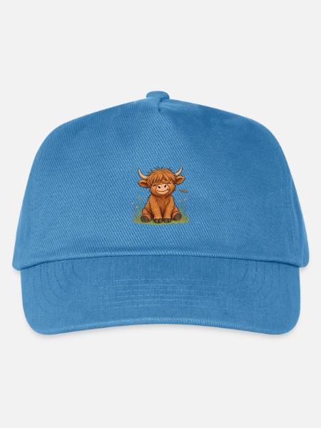 Süßes Schottisches Hochlandrind - Kinder Basecap - Pfauenblau