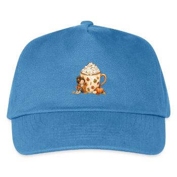 Gemütlicher Herbst Kaffee Zauber - Kinder Basecap - Pfauenblau - Vorne