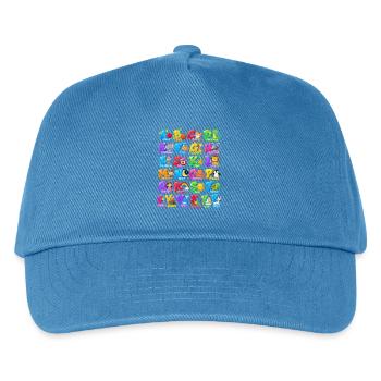 Buntes Tieralphabet für Kinder - Kinder Basecap - Pfauenblau - Vorne