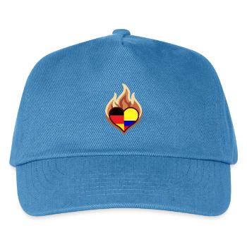 Herzflamme Deutschland Kolumbien - Kinder Basecap - Pfauenblau - Vorne