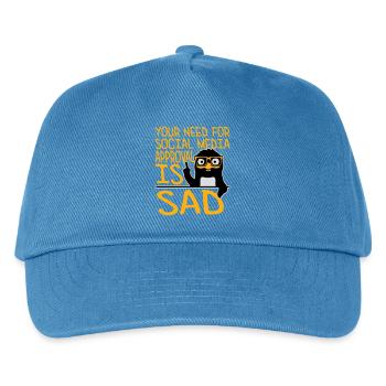 Need for social media approval is sad Pinguin Nerd - Kinder Basecap - Pfauenblau - Vorne