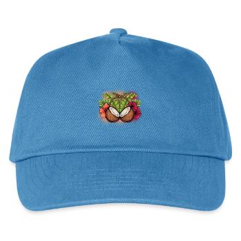 Kokosnuss-BH Hawaiianisches lustiges tropisches Kostüm Hawaii - Kinder Basecap - Pfauenblau - Vorne