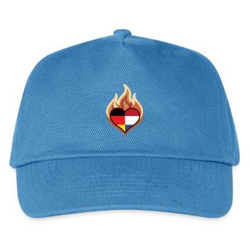 Deutschland Niederlande Flammenherz - Kinder Basecap - Pfauenblau - Vorne