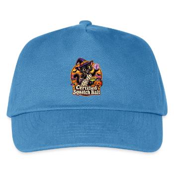 Halloween-Hexenkatze Certified Squatch Bait - Kinder Basecap - Pfauenblau - Vorne