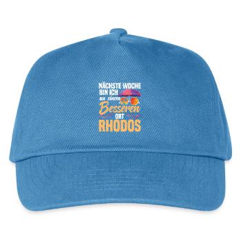 Nächste Woche an einem besseren Ort – Rhodos - Kinder Basecap - Pfauenblau - Vorne