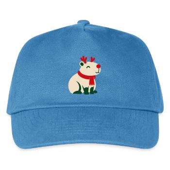 Rentier Rote Nase Clipart - Kinder Basecap - Pfauenblau - Vorne