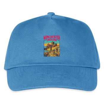 City Retro Winchester England Historic Landmark - Kinder Basecap - Pfauenblau - Vorne