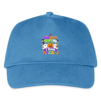 You Cant Scare Me Teach ABC Halloween - Kinder Basecap - Pfauenblau - Vorne