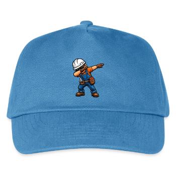Dabbing Maurer – Lustiges Handwerker Motiv - Kinder Basecap - Pfauenblau - Vorne