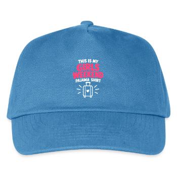 Mädchen-Wochenend-Pyjamashirt - Kinder Basecap - Pfauenblau - Vorne