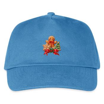 Lebkuchen Weihnachtskekse - Kinder Basecap - Pfauenblau - Vorne