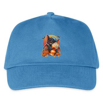 Halloween Fledermaus-Arzt mit Kaffee für müde - Kinder Basecap - Pfauenblau - Vorne