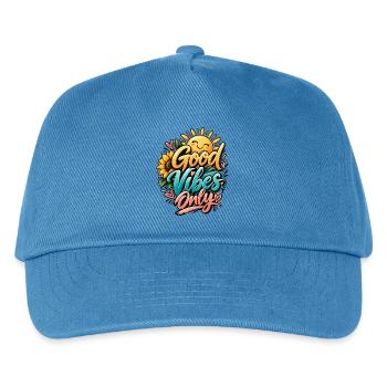 Good Vibes Only Positive Vibes Sonnenblume & Sonne - Kinder Basecap - Pfauenblau - Vorne