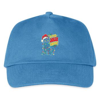Grimmiger Weihnachtskater mit Lichtern - Kinder Basecap - Pfauenblau - Vorne
