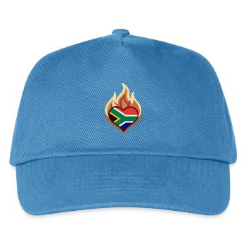 Southafrica Heart on Fire - Kinder Basecap - Pfauenblau - Vorne