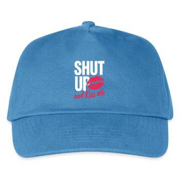 Shut Up And Kiss Me Küss Mich Einfach Valentinstag - Kinder Basecap - Pfauenblau - Vorne