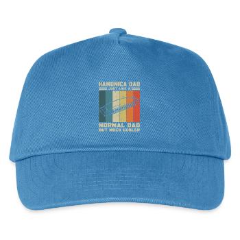 Mundharmonika Papa Wie Normaler Papa Aber Cooler - Kinder Basecap - Pfauenblau - Vorne