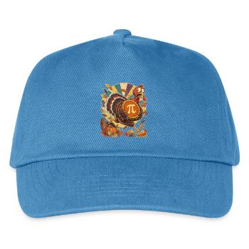 Thanksgiving-Truthahn mit Kürbis-Pi für Mathefans - Kinder Basecap - Pfauenblau - Vorne