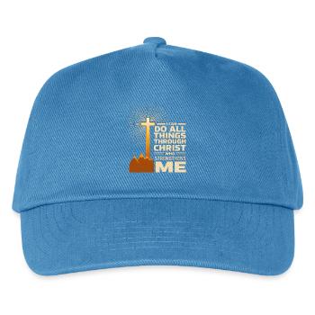 Ich kann alles durch Christus tun - Kinder Basecap - Pfauenblau - Vorne