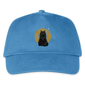 Schwarze Katze Magical Mond Mystisch Cottagecore - Kinder Basecap - Pfauenblau - Vorne