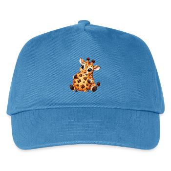 Süße Cartoon Giraffe mit Keks Naschen - Kinder Basecap - Pfauenblau - Vorne