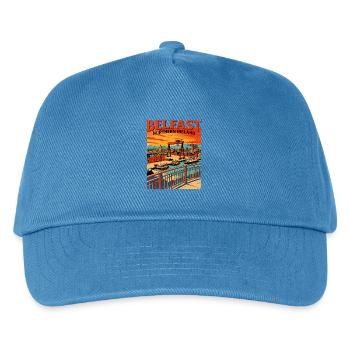 Belfast Northern Ireland Retro City Skyline - Kinder Basecap - Pfauenblau - Vorne