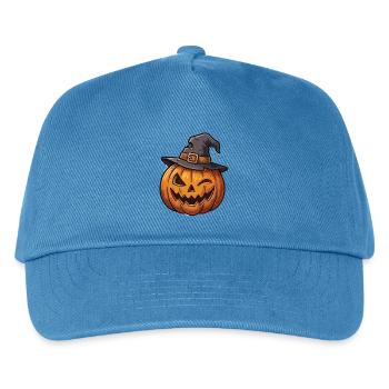 Kürbis mit einem charmanten Hut - Kinder Basecap - Pfauenblau - Vorne
