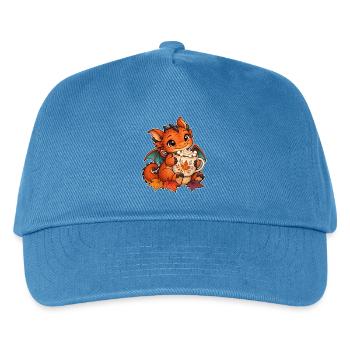 Herbstdrache mit Kakao - Kinder Basecap - Pfauenblau - Vorne