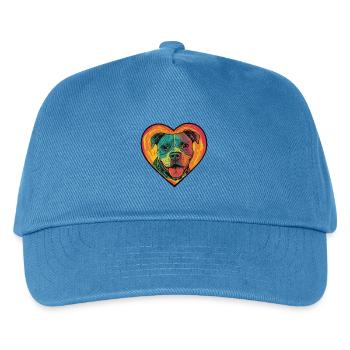 Pit Terrier Dog Heart Love - Kids’ Baseball Cap - peacock-blue - Front