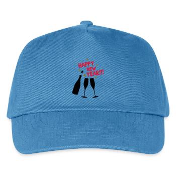 Happy New Year - Glückliches neues Jahr - Kinder Basecap - Pfauenblau - Vorne