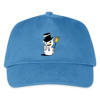 Cooler Schneemann mit Daumen nach oben - Kinder Basecap - Pfauenblau - Vorne