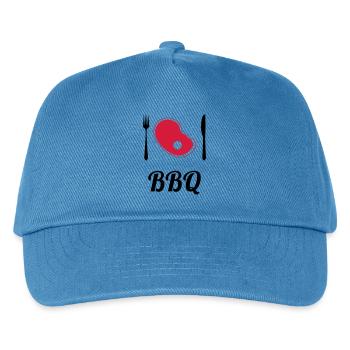 BBQ - Barbecue - Grill - Kinder Basecap - Pfauenblau - Vorne