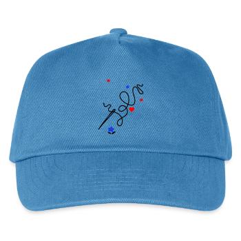 Handarbeit Nähen bringt Liebe und Freude - Kinder Basecap - Pfauenblau - Vorne