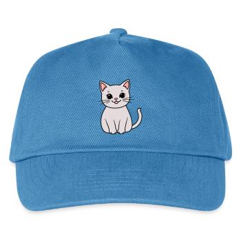 graues Kätzchen - Kinder Basecap - Pfauenblau - Vorne