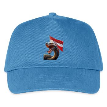 A cool snake with Austria flag - Kids’ Baseball Cap - peacock-blue - Front