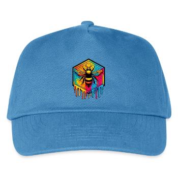 Biene - Kinder Basecap - Pfauenblau - Vorne