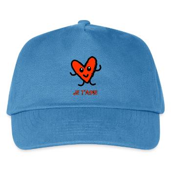 HERZ. PAAR. GERADE VERHEIRATET. Junggesellinnenabschied. VALENTINSTAG. - Kinder Basecap - Pfauenblau - Vorne