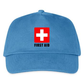 First Aid Medical Cross Safety Sign Vector Icon - Kids’ Baseball Cap - peacock-blue - Front