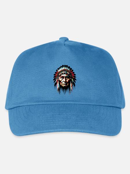 Amerikanisch, Indianer, Amerikaner - Kinder Basecap - Pfauenblau