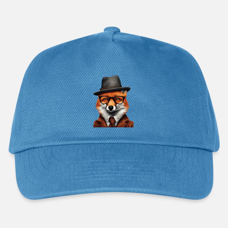 Sherlock Fox in klassischer Kleidung - Kinder Basecap - Pfauenblau