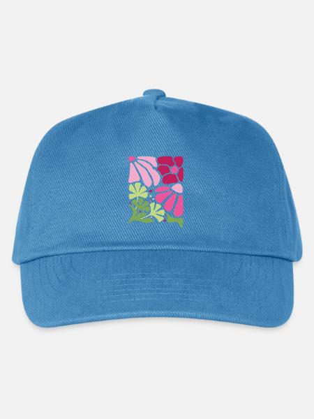 Boho Blumen Frühling Sommer Garten Natur - Kinder Basecap - Pfauenblau