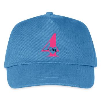 Ziffer Vier 4 mit Herz - Kinder Basecap - Pfauenblau - Vorne
