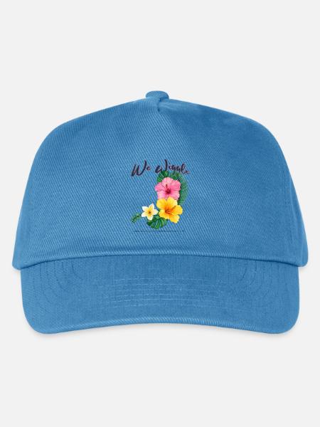 We Wiggle Hibiskus Tropenblume - Kinder Basecap - Pfauenblau