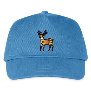 Hirsch Halloween Zombie - Kinder Basecap - Pfauenblau - Vorne